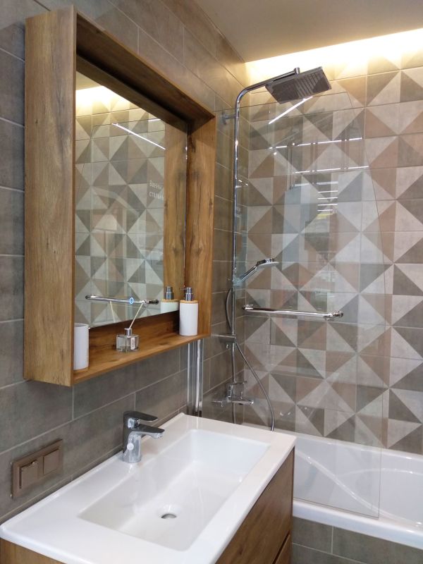 Accent Wall with Patterned Tiles