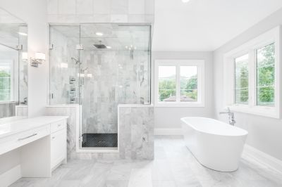 Shower with Clear Glass Walls