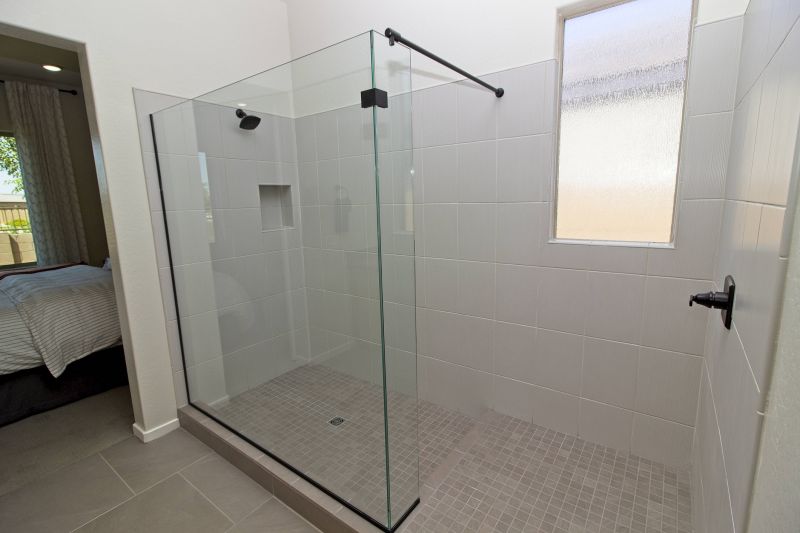 Open Walk-In Shower with Frameless Glass